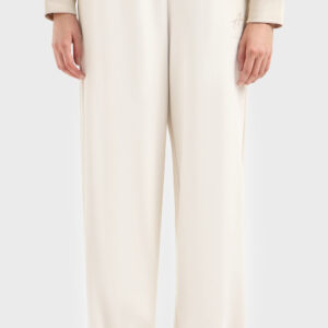 ARMANI EXCHANGE - Pantaloni Donna Jogger in Cotone Relaxed Fit Bianco