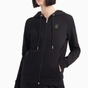 ARMANI EXCHANGE - Felpa Donna con Zip Sweatshirt Nero
