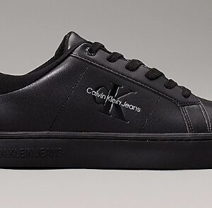 CALVIN KLEIN JEANS - Sneaker Uomo Classic Cupsole Low Laceup in Pelle Triplo Nero