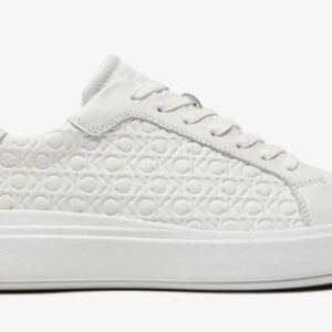 CALVIN KLEIN JEANS - Sneaker Uomo Low Top Lace Up Lth Mono Bianco