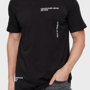 CALVIN KLEIN -T-Shirt Uomo Multi Logo Regular Nero