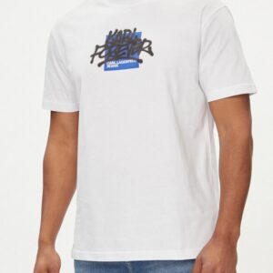 KARL LAGERFELD - T-Shirt Uomo Regular Graffiti Tee Bianco