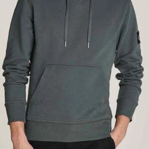 CALVIN KLEIN JEANS - Felpa Uomo Badge Hoodie Endless Grey