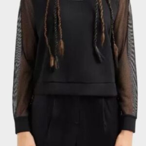 ARMANI EXCHANGE - Maglia Donna con Manica Traforata Nero