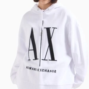 ARMANI EXCHANGE - Felpa Donna in Tessuto French Terry Icon Project Bianco