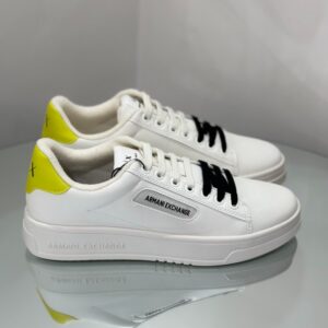 ARMANI EXCHANGE - Scarpe Uomo Sneakers in Stoffa e Tessuto Bianco/Giallo