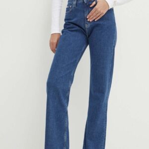 CALVIN KLEIN - Jeans Donna Aderenti a Zampa e Vita Alta Denim Medium