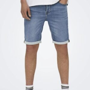 ONLY&SONS - Pantaloncino Uomo di Jeans Onsply Vita Media Blue Denim