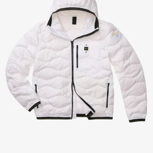 BLAUER - PIUMINO CON CAPPUCCIO E TASCHINA WAVE UOMO BIANCO