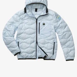 BLAUER - PIUMINO CON CAPPUCCIO E TASCHINA WAVE UOMO CELESTE