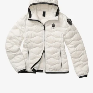 BLAUER - GIACCA DI PIUMINO CON CAPPUCCIO CAMELIA DONNA BIANCO