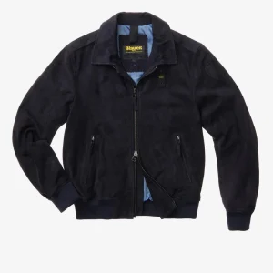 BLAUER - BOMBER SCAMOSCIATO ALLEN UOMO BLU