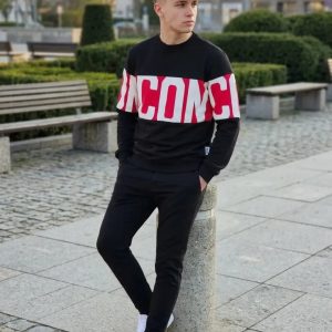 ICON - FELPA GIROCOLLO GARZATA UOMO DONNA STRIPE